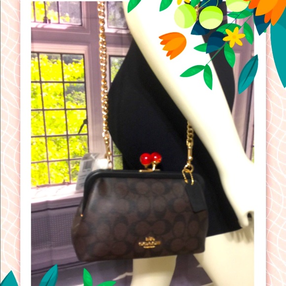 Coach Handbags - Coach Nora Kisslock Brown Black Crossbody Bag